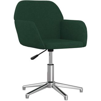 vidaXL Vidaxl - Silla De Oficina Giratoria De Tela Verde Oscuro