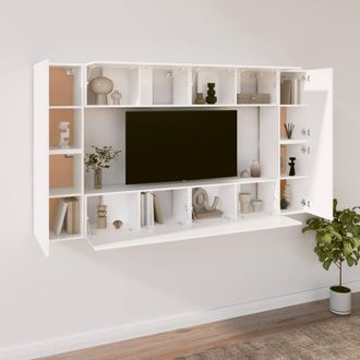 Berkfield Home Classic 8 Piece TV Cabinet Set White Engineered Wood