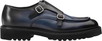 Doucal's Leren Schoen met Dubbele Gesp - Heren - Nette schoenen - Blauw - 42 EU - Leer - Schoenen
