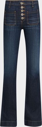 Ramy Brook Cindy High-Rise Flare Stretch Denim Jeans