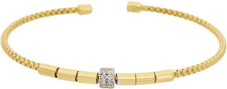 Meshmerise 18K Plated 0.07 Ct. Tw. Diamond Bangle Bracelet