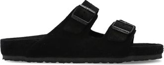 Birkenstock Arizona Slides - Heren - Sandalen - Zwart - 40 EU - Leer - Schoenen