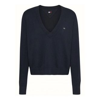 Tommy Jeans Maglia - female - Tommy Jeans - V-neck Knitwear - Black - 2XS - Knitwear