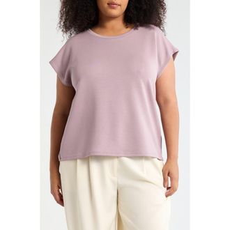 T Tahari Cap Sleeve Scuba Knit T-Shirt in Wisteria at Nordstrom Rack, Size 2X