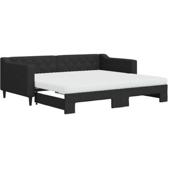 vidaXL Vidaxl - Sof&aacute; Cama Nido Con Colch&oacute;n Tela Negro 90x190 Cm