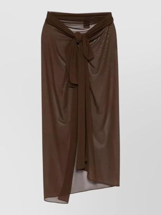 Fisico tulle sarong skirt asymmetric hem tie