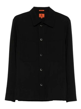 Barena button-up shirt - men - Virgin Wool/Cotton - 48 - Black