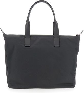 Dolce & Gabbana Mens Grey Tote Bag With Top Handles And Logo Plaque Polyamide