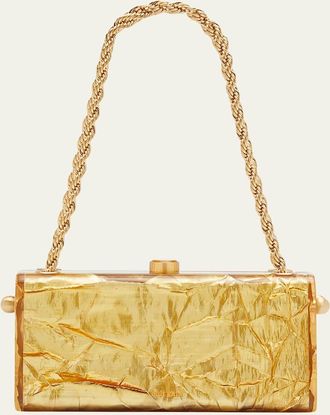 Cult Gaia Hajar Crinkled Acrylic Chain Shoulder Bag