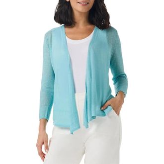 Nic+Zoe Nic+Zoe All Year 4-Way Sweater Women Blue Jersey Open-Front Cardigan DDR2540