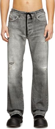 Diesel Relaxed Regular Waist 2080 D-Reel Joggjeans, Grey, Zip fly