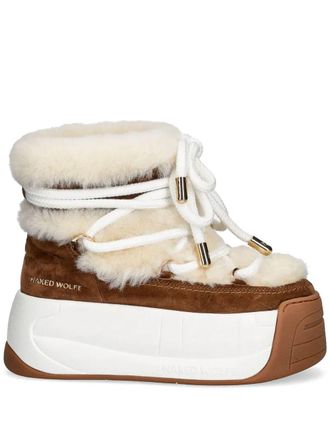 Naked Wolfe 70mm Darling boots - women - Fabric/Sheep Skin/Shearling/Rubber - 41 - Neutrals