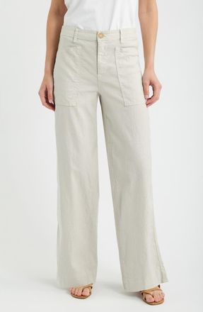 Frank & Eileen Wide Leg Carpenter Pants in Cement at Nordstrom, Size 00