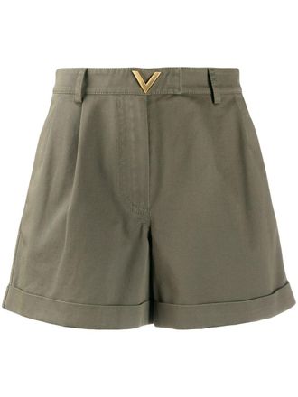Valentino Garavani Shorts met logoplakkaat - Groen