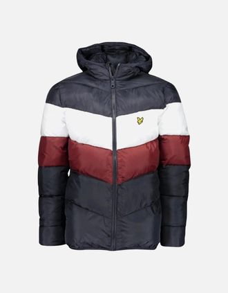 Lyle & Scott Mens Lyle & Scott Colour Block Navy Blue Puffer Jacket - Size: 40/Regular