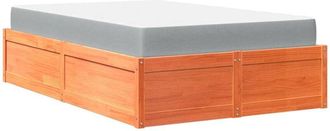 vidaXL Vidaxl - Cama Con Colch&oacute;n Madera Maciza De Pino Marr&oacute;n Cera 120x200 Cm