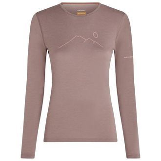 Icebreaker Merino 200 Oasis L/S Crewe Rainer Ridge Merinounterw&auml;sche f&uuml;r Damen | braun