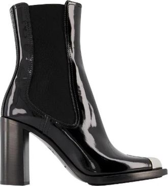 Alexander McQueen Zwarte leren hoge hak laarzen - Dames - Laarzen met Hak - Zwart - 36 EU - Leer - Schoenen