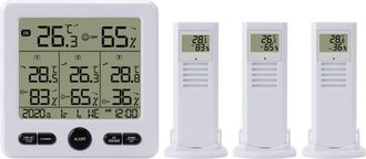 Infinite Estaci&oacute;n Meteorol&oacute;gica Digital Inal&aacute;mbrica Con 3 Sensores Exteriores, Alarma Y Funciones De Calibraci&oacute;n - Blanco/negro