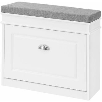 SoBuy Sobuy - Mobili per Scarpe Serie Scarpiere 1 anta 1 cuscino 60x24x51cm bianco FSR82-K-W
