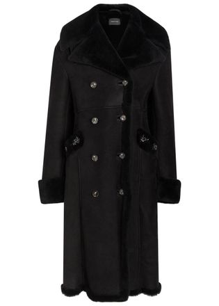 Simone Rocha Simone Rocha Double-breasted Shearling Coat - Black - 6 (UK6 / XS)