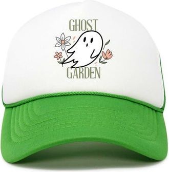 Dalix Ghost Garden Snapback Trucker Hat in Kelly White at Nordstrom