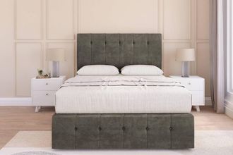 Sloomy Cambridge Dumfries Divan Set 2 Drawers-26 Headboard-Footboard in Light Grey | Size: Double