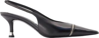 Alexander Wang Akilita Slingback Pumps met Rits - Dames - Pumps - Zwart - 36 EU - Leer - Schoenen