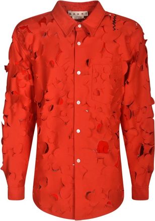 Marni Casual Overhemd - Heren - Casual Overhemden - Rood - S - Katoen - Overhemden