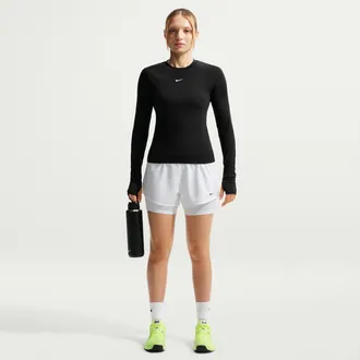 Nike Womens One Dri-FIT High-Waisted 3 2-in-1 Shorts in White | DX6016-101