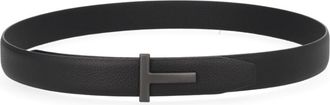 Tom Ford Black T Buckle Solid Belt