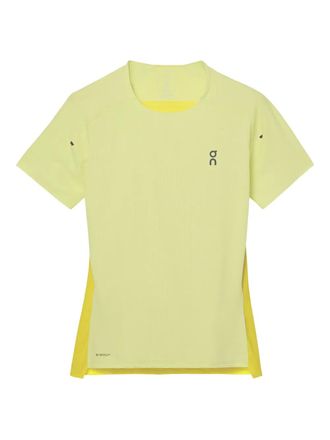 On Running panelled short-sleeved performance T-shirt - women - Polyester/Spandex/Elastane - L - Yellow