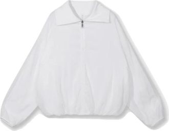 10 Days Half Zip Balloon Top - Dames - Zomerjassen - Wit - XS - Katoen - Jassen
