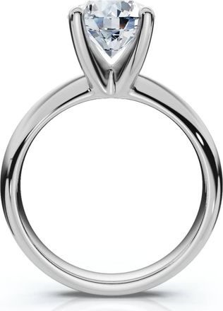 Pompeii3 Certified 2ct Lab Grown Diamond Thin Solitaire Engagement Ring 14k White Gold
