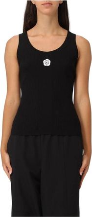 Kenzo Geribbelde Gebreide Tanktop - Dames - Tops zonder mouwen - Zwart - M - Tops
