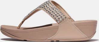 FitFlop Dames Fit Flop Lulu Maxi-Crystal Tussenschuif Sandalen in Beige