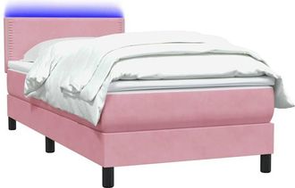 vidaXL Vidaxl - Cama Box Spring Con Colch&oacute;n Terciopelo Rosa 100x220 Cm