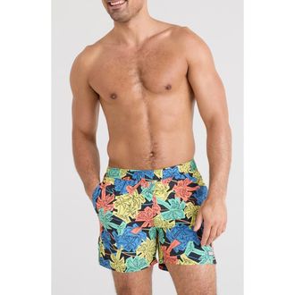 Saxx Go Coastal 2-in-1 Volley 5-Inch Board Shorts in Palm Fun Multi at Nordstrom Rack, Size Xx-Large