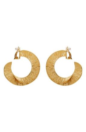 Cult Gaia Ren Large Clip-On Earrings in Brushed Brass at Nordstrom