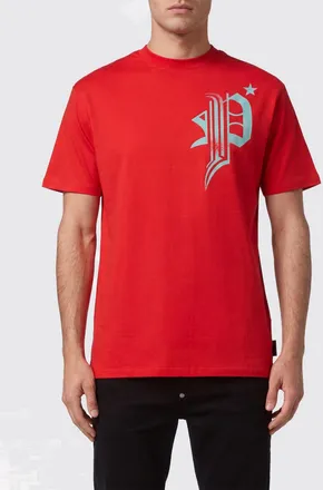 Philipp Plein T-shirt in cotone con stampa grafica e logo posteriore