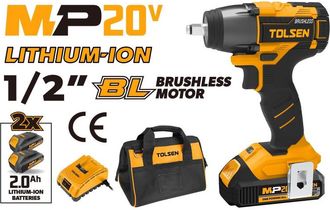OEM Llave De Impacto Sin Escobillas 20v Serie Mp20v Cuadrado 1/2 Tolsen