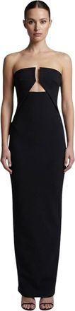 Rick Owens Black Solid Strapless Maxi Dress