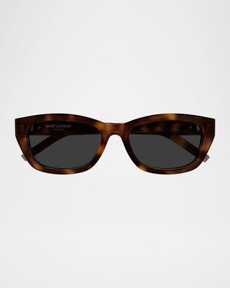 Saint Laurent YSL 55mm Rectangular Acetate Sunglasses