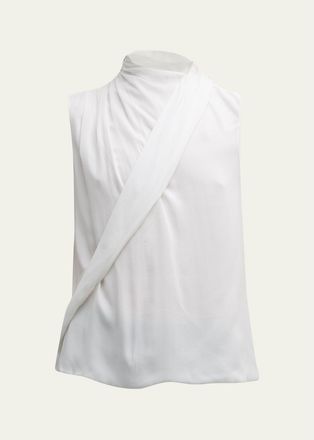 Giorgio Armani Silk Cross-Front Blouse