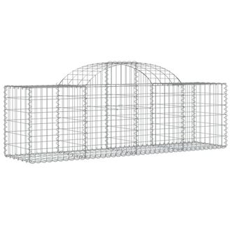 Berkfield Home Decorative Arched Gabion Baskets 8 pcs 200x50x60/80 cm Galvanised Iron in Silver