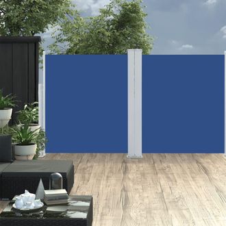 Berkfield Home Retractable Side Awning Blue 160x600 cm