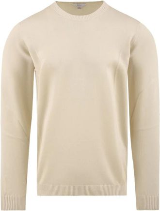 Malo Katoenen Sweater met Ronde Hals - Heren - Ronde hals truien - Beige - L - Katoen - Truien & Vesten