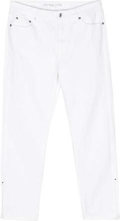 Michael Kors Witte Straight Jeans met Zijsplit - Dames - Regular Fit Jeans - Wit - L - Katoen - Jeans