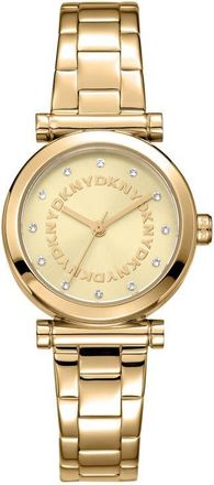DKNY Essentials Crystal Marker Bracelet Watch, 28mm in Champagne at Nordstrom