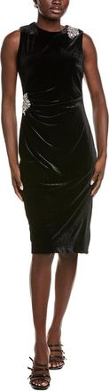 Anne Klein Jewel Embellished Velvet Midi Dress